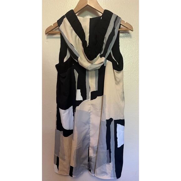 Anthropologie Twinkle by Wenlan Graphic Print Hoodie Dress Mini Sz 2 Sleeveless - Picture 8 of 16